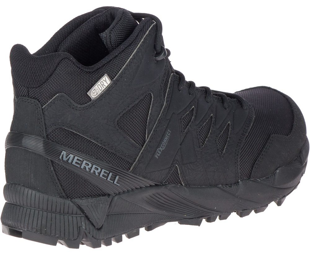 Kozaki Merrell Damskie Czarne - Agility Peak Mid Tactical Waterproof - 298453-WUX